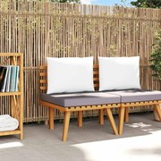 vidaXL Cadeira de jardim com almofadões madeira acácia maciça