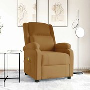 vidaXL Poltrona de massagens veludo castanho