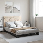 vidaXL Estrutura de cama com cabeceira 160x200cm pinho maciço cinzento