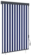 Estore de rolo para exterior 120x250 cm azul e branco