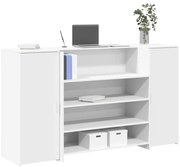 vidaXL Balcão de recepção 180x50x103,5 cm derivados de madeira branco