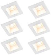 Conjunto de 6 focos embutidos brancos 12cm quadrados - Gypsy Stucco