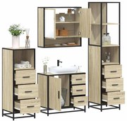 vidaXL 4 pcs conj. móveis casa banho derivados madeira carvalho sonoma