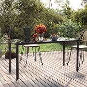 vidaXL Mesa de jantar para jardim 160x80x74 cm aço/vidro temperado