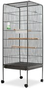 vidaXL Gaiola para pássaros 54x54x146 cm aço preto