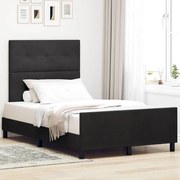 vidaXL Cama Box com cabeceira Preto 120 x 190 cm Veludo