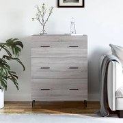 vidaXL Aparador 69,5x34x90 cm derivados de madeira cinzento sonoma
