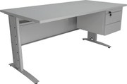 Secretária 1800x800 mm com Bloco de Gavetas Suspenso em Chapa - Soho