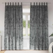 vidaXL Conjunto com 2 Cortinas de Veludo com Ilhós Cinza 225x140 cm