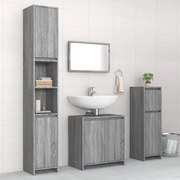 vidaXL 4 pcs Conjunto móveis casa de banho madeira proc. cinza sonoma