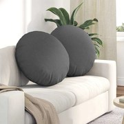 vidaXL Almofadas de Assento 2 pcs Cinza Escuro Ø60 x 21 cm tecido
