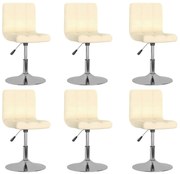 vidaXL Cadeiras de jantar giratórias 6 pcs tecido cor creme
