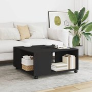vidaXL Mesa de centro 80x80x40 cm derivados de madeira preto
