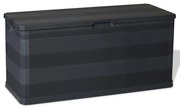 vidaXL Caixa de arrumação para jardim 117x45x56 cm preto