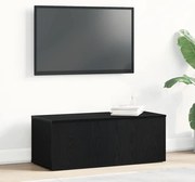 Armário para televisão vidaXL Preto Carvalho 80x34x30 cm Madeira engenheirada
