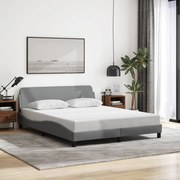Estrutura de cama sem colchão 160x200 cm tecido cinzento-claro