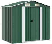 vidaXL Abrigo de jardim metal verde 204x132x186 cm
