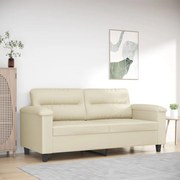 vidaXL Sofá de 2 lugares 140 cm couro artificial cor creme