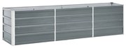 vidaXL Canteiro elevado de jardim aço galvanizado 240x40x45cm cinzento
