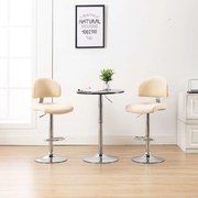 vidaXL Bancos de bar 2 pcs couro artificial cor creme