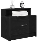 vidaXL Mesa de cabeceira com gaveta 51x31x47 cm carvalho preto