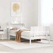vidaXL Cama sem colchão 75x190 cm madeira de pinho maciça branco