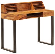 vidaXL Secretária 110x50x94 cm madeira de acácia maciça e aço