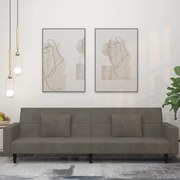 vidaXL Sofá-cama 2 lugares com duas almofadas veludo cinzento-escuro