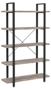 Estante 5 níveis, estável, cor greige/preto, montagem fácil, estilo industrial