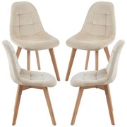 Pack 4 Cadeiras Kelen Veludo - Beige