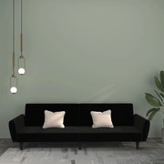 vidaXL Sofá-cama de 2 lugares veludo preto