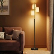 Candeeiro de pé com três lâmpadas e luminosidade ajustável 29 x 29 x 173 cm dourado-preto