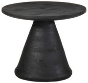 vidaXL Mesa de apoio preto Ø50x40 cm madeira de mangueira maciça
