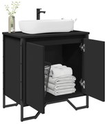 vidaXL Móvel para lavatório 60x35x60 cm derivados de madeira preto