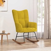 vidaXL Cadeira de baloiço veludo amarelo mostarda