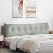 vidaXL Travesseiro para Costas Cinzento-claro 200 x 24 x 50 cm Veludo