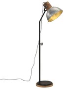 vidaXL Candeeiro de pé 25 W 30x30x100-150 cm E27 prateado vintage