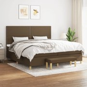 vidaXL Cama com molas/colchão 200x200 cm tecido castanho-escuro