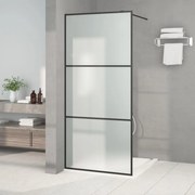 vidaXL Divisória de chuveiro 90x195 cm vidro opaco ESG preto