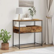 Mesa de Consola vidaXL Madeira Velha 75x40x75 cm Madeira Reforçada e Aço