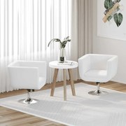 vidaXL Cadeiras de bar 2 pcs couro artificial branco