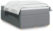 vidaXL Cama boxspring com colchão 120x190 cm tecido cinzento-claro