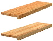 Soleiras da janela 2 pcs 80x25x2 cm carvalho castanho-claro