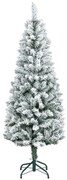 HOMCOM Árvore de Natal Artificial Coberta de Neve 150 cm com 317 Ramos e Suporte de Metal Árvore Natalícia para Sala Interior Verde