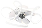Ventilador de teto branco 55cm incl. LED regulável com controle remoto - Mandy Design