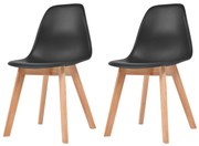 vidaXL Cadeiras de jantar 2 pcs plástico preto