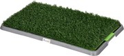 PawHut Resguardo de Treino para Cães com 2 Relvas Artificiais e Bandeja para Treino de Filhotes 67x41x3,5 cm Verde | Aosom Portugal