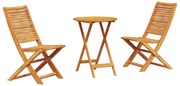 vidaXL Conjunto Bistro Dobrável 3 pcs Castanho