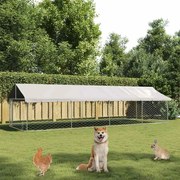 171500 vidaXL Canil de exterior com telhado 600x200x150 cm