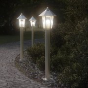 vidaXL Candeeiro de chão para exterior 80 cm aço inoxidável prateado